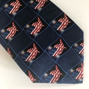 America Patriotic Tie USA and American Flag Blue